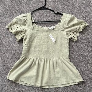 Madewell peplum top, XS